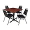 Cain Cain Square Table & Chair Set, Wood, Metal, Vinyl Top, Cherry TB4242CH29BK - alternate 1